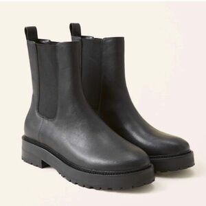 ABERCROMBIE & FITCH Emilia Leather Chunky Boots Sz 8.5